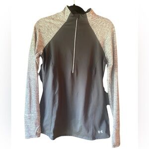UNDER ARMOUR Threadborne
Run 1/2 Zip Pullover Top Black
Gray Thumb Holes Size M